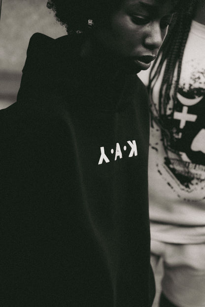 YAK faded hoodie black