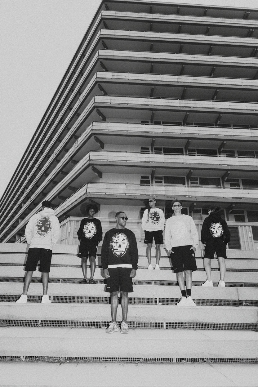 y.a.k fashion group standing in Amsterdam the Bijlmer kraaienest.