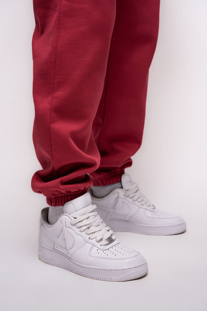 burgundy yak jogger with elastic enkel cuff
