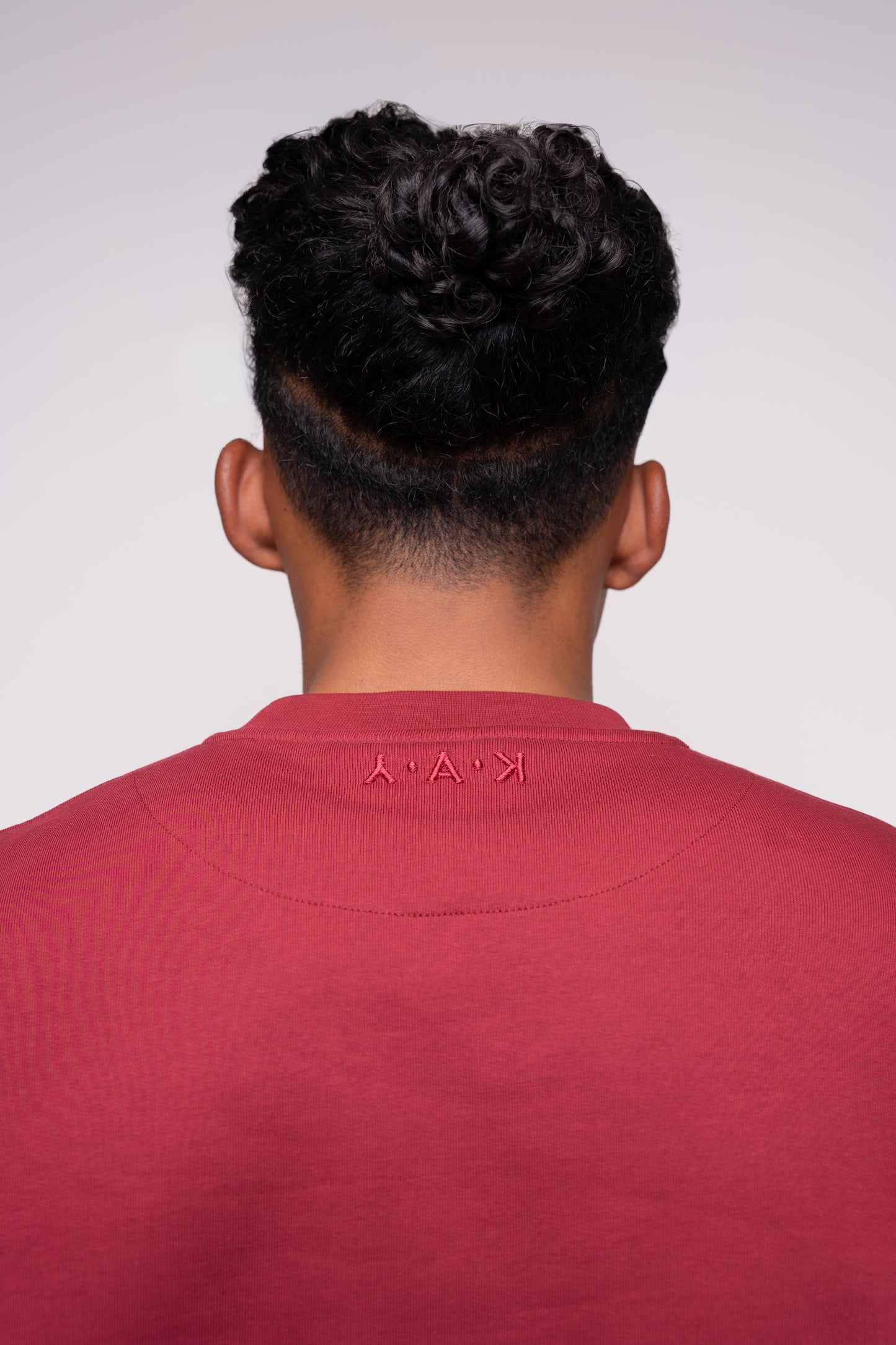 burgundy red tracksuit with embroidery details 